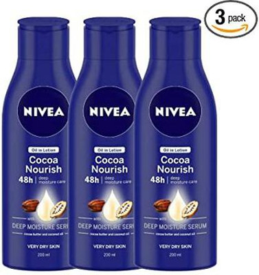 NIVEA Cocoa Nourish Lotion 200 Ml ( Pack Of 3)(600 ml)
