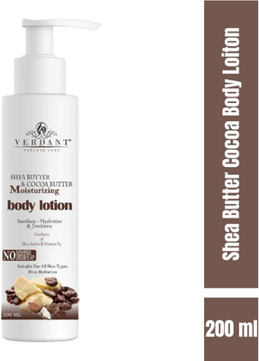 Verdant Natural Care Shea Butter & Cocoa Butter Moisturizing Body Lotion - For All Skin Types(200 ml)