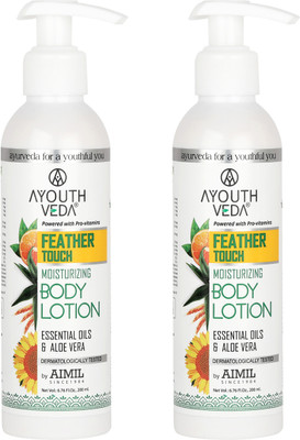 Ayouthveda Feather Touch Moisturizing Body Lotion With Essential Oil (Pack of 2, 200 ml)(400 ml)
