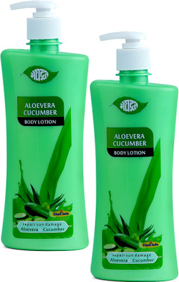 KHADI MEGHDOOT AYURVEDIC ALOEVERA CUCUMBER BODY LOTION 500 ML PACK OF 2(1000 ml)