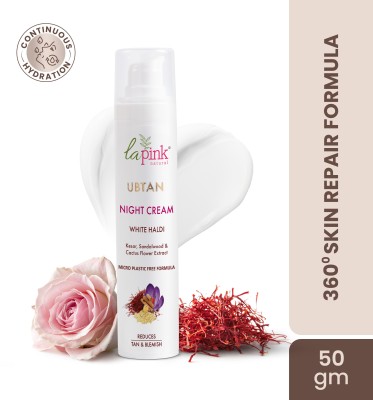 La Pink Ubtan Night Cream with Saffron for Glowing & Spot Free Skin, For Oily & Dry Skin(50 g)