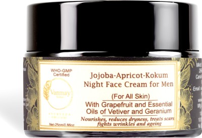 VANMAY SUTRAS Jojoba-Apricot-Kokum Gentleman's Essential Night face cream for men(25 g)
