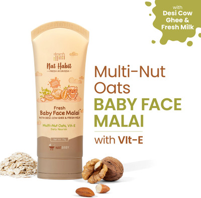 Nat Habit Multi-Nut Oats Vit-E Baby Cream For Face, Extra Soft And Gentle(75 g)