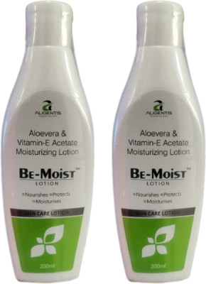 Aligent Be Moist Aloevera & Vitamin E Lotion 2pcs (200 * 2=400ml)(400 ml)