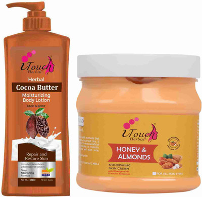 I TOUCH Honey And Almond Cold Cream 500 ml + Cocoa Butter Body Lotion 500 ml(1000 ml)