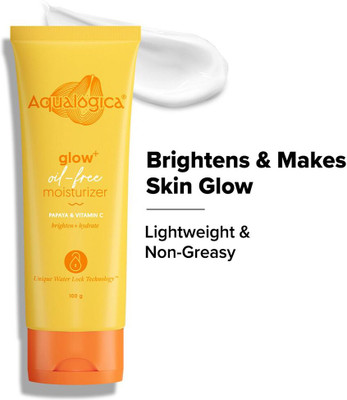 Aqualogica Glow+ Oil-free Moisturizer, with Papaya and Vitamin C | Hydrates and Brightens(100 g)