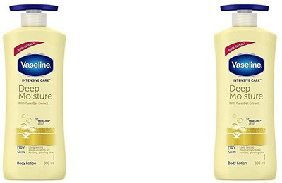 Vaseline DEEP MOISTURIZER DRY SKIN BODY LOTION 600 ML X 2(1200 ml)