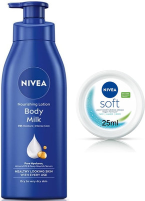 NIVEA Bodymilk 400ml & Soft Cream 25ml set of 2(425 ml)