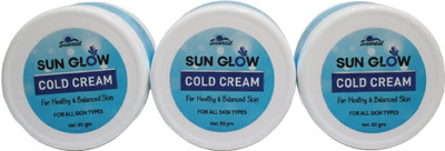 Sunrest Sun Glow Cold Cream for All Skin Types, Winter Moisturiser - 60g (Pack of 3)(180 g)