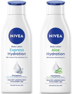 NIVEA Lotion 200ml - Express Hydration & Aloe Hydration (Pack of 2)(400 ml)