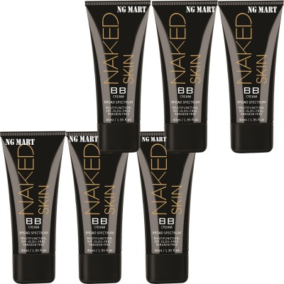 NG MART BFF NAKED SKIN BB CREAM SPF - 15 OIL FREE PACK OF - 6(240 ml)