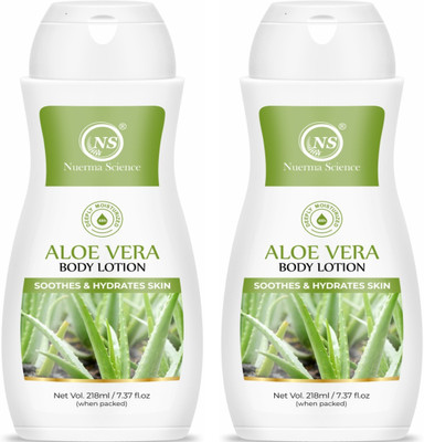 Nuerma Science Aloe Vera Body Lotion for Deep Moisturization for Ultra Soft Skin (Pack of 2)(436 ml)