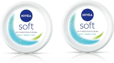 Nivea Men Women Soft Moisturizing Cream for Face, Body & Hands with Vitamin E (PACK OF 2)(200 ml)