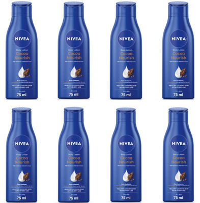 NIVEA COCOA NOURISH BODY LOTION 75 ML ( PACK OF 8 )(600 ml)