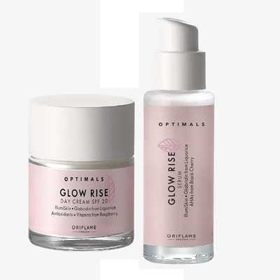Oriflame Sweden optimals glow rise day cream & optimals glow rise serum combo pack(80 ml)
