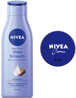 NIVEA Smooth milk 200ml Blue creme 30ml Set of 2(230 ml)
