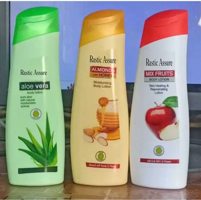 Rastic Assure Nourishing Mix Fruit, Almond and Aloevera Body Lotion Pack of 3(300 ml)