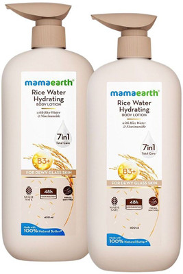 Mamaearth Rice Water Hydrating Body Lotion with Rice Water & Niacinamide for Glass Skin(800 ml)