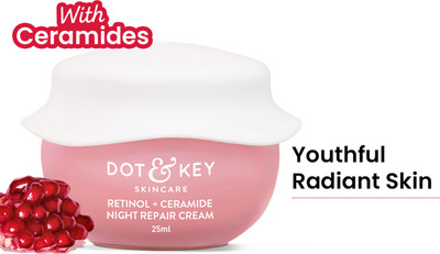 Dot & Key Retinol+Ceramide Night Repair Cream,with Hyaluronic Smooths Wrinkles Fine Lines(25 ml)