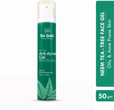 Nat Habit Anti-Acne Neem Active Face Gel Summers With Tea-Tree Vitamin C For Oily Skin(50 g)
