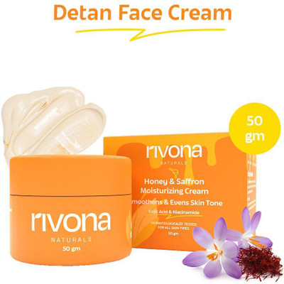 RIVONA NATURALS Honey & Saffron Cream/ Glowing & Nourishing / All Skin types 50 gm(50 g)