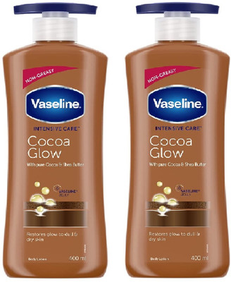Vaseline COCOA GLOW BODY LOTION 400 ML PK OF 2(800 ml)