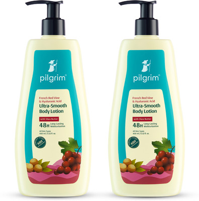 Pilgrim Ultra Smooth Body Lotion 48H Long-Lasting Moisturization Pack of 2(800 ml)