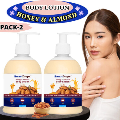 smartdrops Body Lotion of Honey and the Nourishing Goodness of Almonds for Silky Skin(500 ml)
