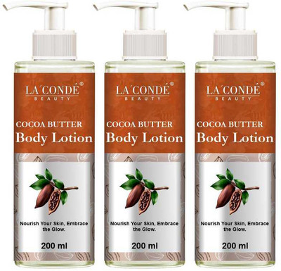 La'Conde Winters Long Lasting Cocoa Butter Body Lotion 24Hrs Moisturization 200ML X 3(600 ml)