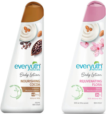 Everyuth Naturals nourishing cocoa and Rejuvenating Flora Body Lotion 100ml(200 ml)