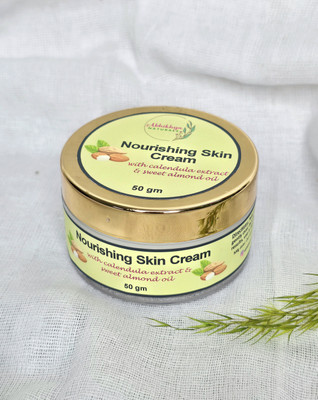 Abhikhya Naturals Nourishing Face & Body Cream | Calendula & Almond Oil for Soft, Glowing Skin(50 g)