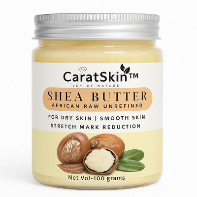 caratskin Pure Raw Unrefined Shea Butter | Skin Moisturizer |For Dry Skin, Stretch Marks(100 g)