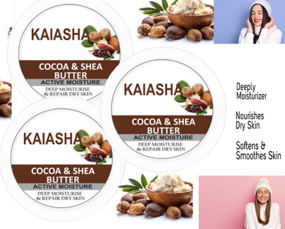 KAIASHA Cocoa Butter Cold Cream Face & Body Moisturizer Vitamin E(200gm,) Pack of 3(600 g)