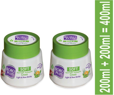 BOROPLUS Soft Ayurvedic Antiseptic Cream 200ml- Pack of 2(400 ml)