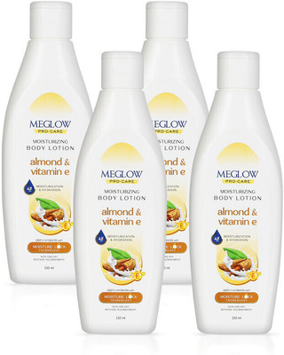 meglow Pro-Care Body Lotion with Almond & Vitamin E for 48 hour Hydration | Non-Greasy(600 ml)