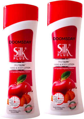 DOOMSDAY SILK PLUS HAND & BODY LOTION APPLE EXTRACT WITH ALOMAND MILK PACK OF 2(180 ml)