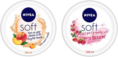 NIVEA Soft Playful Peach 200 ML & Soft Berry Blossom 200 ML(400 ml)