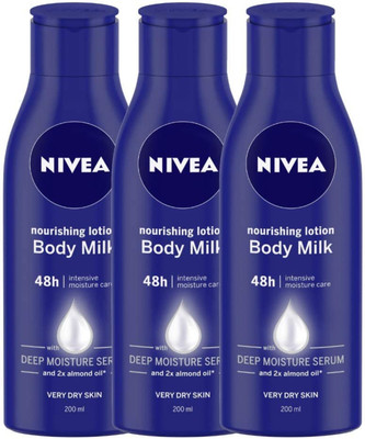 NIVEA BODY MILK LOTION 200 ML ( PACK OF 3)(600 ml)