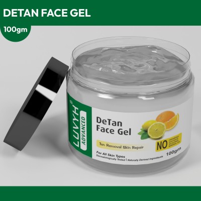 LUVYH DeTan Face Massage Gel (100g) Skin Brightening Ubtan Face Gel For Glowing Skin,Tan Removal, Whitening, Depigmentation, Oil Control, Acne & Fairness, Pollution removing face gel for All Skin Types No Parabens, No Mineral Oil, No Sulphate, No Silicone(100 g)