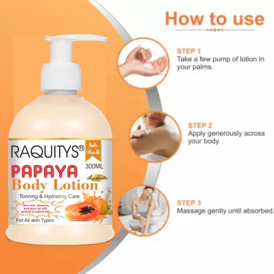 RAQUITYS Papaya Face body lotion 300g (Pack of 1) (300 g)(300 ml)