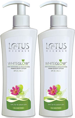 LOTUS HERBALS WhiteGlow Skin Whitening & Brightening Hand & Body Lotion SPF-25 I PA+++(540 ml)