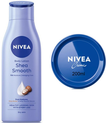 NIVEA Smooth Milk 200ml Blue creme 200ml Set of 2(400 ml)