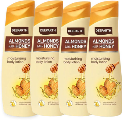 Deeparth Almonds with Honey Lotion | 100ml Each | Daily Skin Glow(400 ml)
