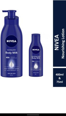 NIVEA Body Milk Lotion 400 Ml & Body Milk Lotion 75 Ml(475 ml)