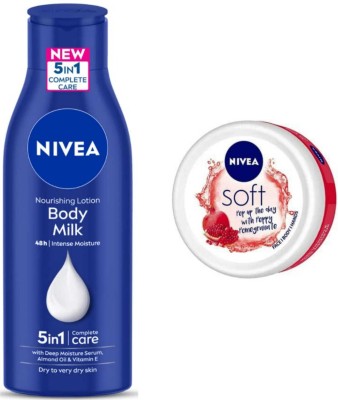 NIVEA Bodymilk 200ml lotion and Pomegranate 50ml Cream Set of 2pc(300 ml)