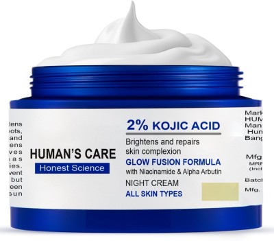 HUMAN'S CARE Kojic Acid Glow Fusion Formula Night Cream For Even-Toned and Bright Skin(50 ml)