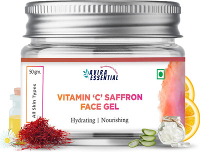 Avira Essential Vitamin C Aloevera Face Gel| Glowing & Brightening Non Sticky Summer Moisturizer(50 g)