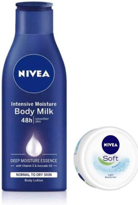 NIVEA BODY MILK LOTION 200 ML 1 , SOFT LIGHT MOISTURISER 100 ML 1(300 ml)