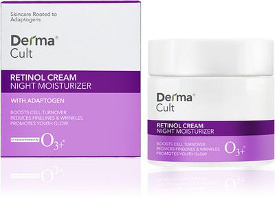 O3+ Derma Cult Retinol Cream Night Moisturizer for Wrinkles Radiance with Adaptogen(25 g)