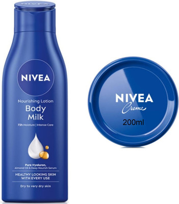 NIVEA Bodymilk 200ml Blue creme 200ml Set of 2(400 ml)